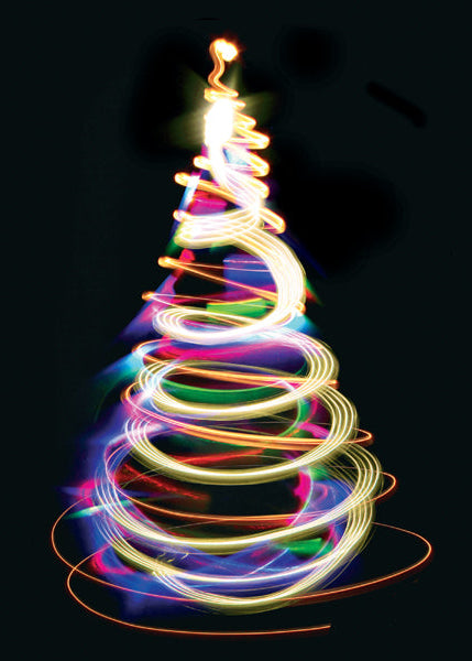 Colorful light spiral on a black background
