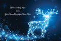 Blue glowing deer silhouette on a dark blue background with text space